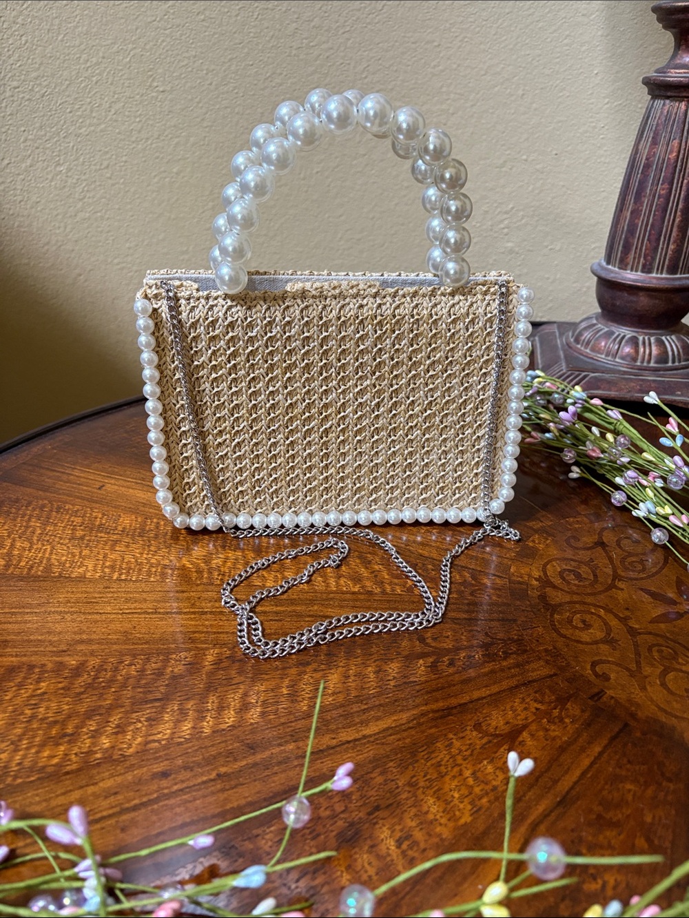 Woven Beaded Handbag